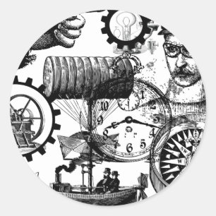 Sticker Rond steampunk