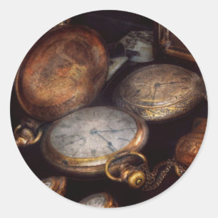 Sticker Rond Steampunk - Horloge - Temps porté