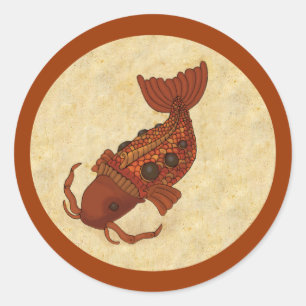 Sticker Rond Steampunk Koi