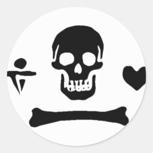 Sticker Rond Stede Bonnet authentique drapeau de pirates