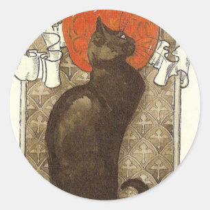Sticker Rond Steinlein's Cat - Art Nouveau
