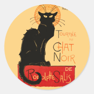 Sticker Rond Steinlen Chat Noir Classique Art Français
