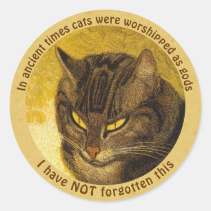 Sticker Rond Steinlen Grumpy citation de tête de chat Chat sur 
