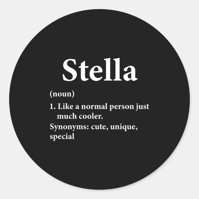 Sticker Rond Stella Name Definition Funny D  (Devant)