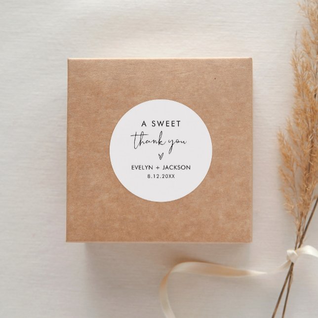 Sticker Rond STELLA Remerciements doux Favor 1,5" (feuille de 2 (Créateur téléchargé)