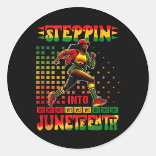 Sticker Rond Steppin In JunetDix Fier Femmes Afro Courant R