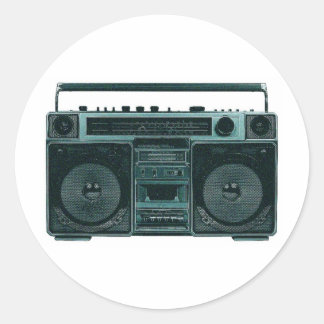 Sticker Rond stéréo rétro