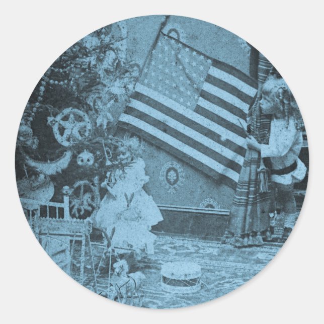 Sticker Rond Stereoview - Noël patriotique vers 1901 (Devant)