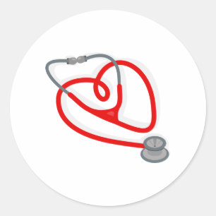 Sticker Rond Stéthoscope