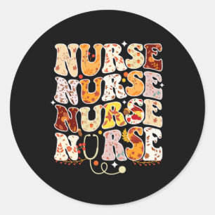 Sticker Rond Stéthoscope de jour de Thanksgiving pour infirmièr
