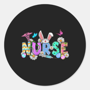 Sticker Rond Stéthoscope œuf oreilles de lapin infirmière Migno