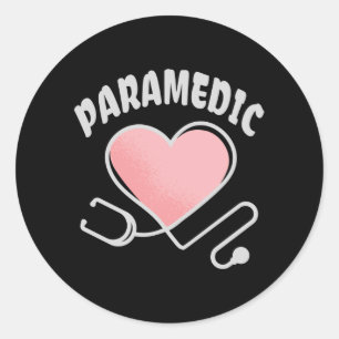 Sticker Rond Stethoscope paramétrique avec coeur
