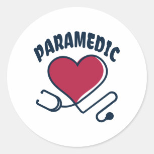 Sticker Rond Stethoscope paramétrique avec coeur