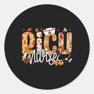 Sticker Rond Stethoscope Picu Infirmière Automne Yall Feuilles
