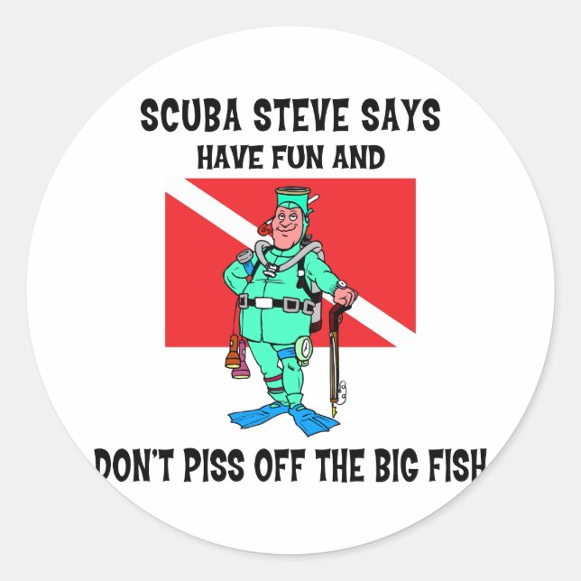 Sticker Rond Steve SCUBA (Devant)