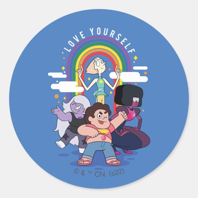 Sticker Rond Steven Universe - Aimez-vous (Devant)