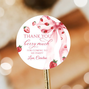 Sticker Rond Stick d'anniversaire de la première fraise de la b