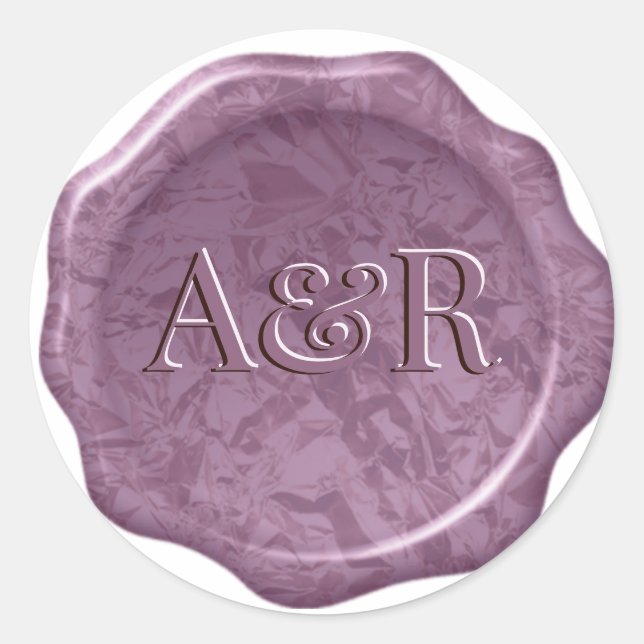 Sticker Rond Stick de cire rose monogramme, (Devant)