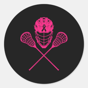 Sticker Rond Stick de crosse Cool de sensibilisation au cancer