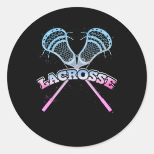 Sticker Rond Stick De Crosse Pour Lacrosse Joueurs Sport Lax St