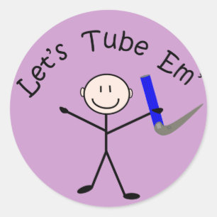 Sticker Rond Stick de thérapie respiratoire Personne "Let's Tub
