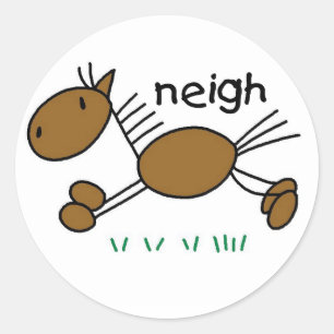 Sticker Rond Stick Figure Cheval Tshirts et cadeaux