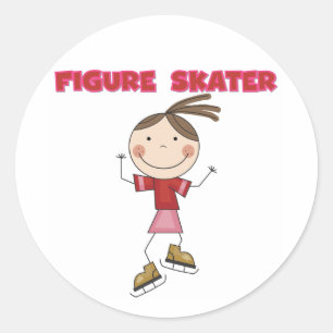 Sticker Rond Stick Figure Girl Skater Tshirts et cadeaux