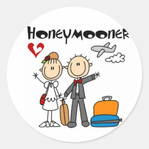 Sticker Rond Stick Figure Honeymooner T-shirts et cadeaux