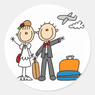 Sticker Rond Stick Figure Mariage T-shirts et cadeaux lune de m