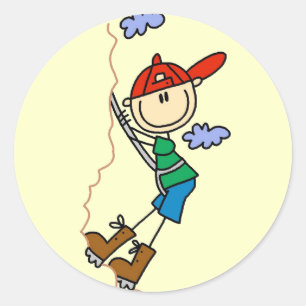 Sticker Rond Stick Figure Mountain Escalade Tshirts et cadeaux