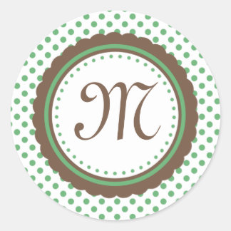 Sticker Rond Stick initial de cacao et de Pois de menthe