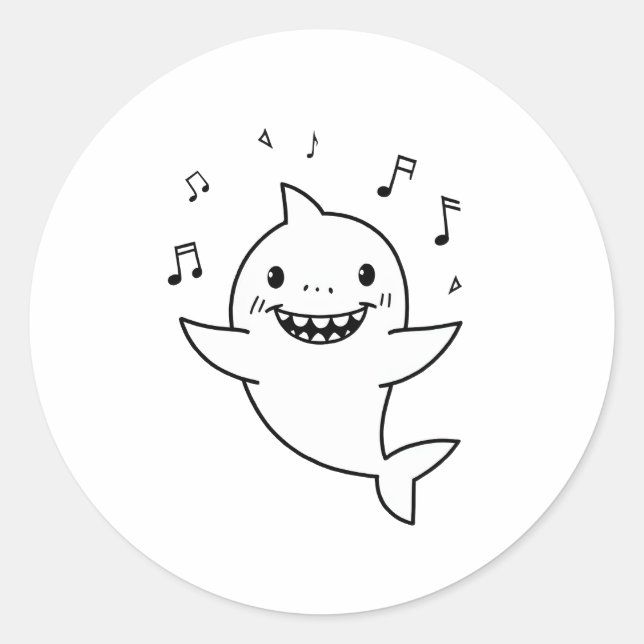 Sticker Rond Stick It Like a Cool Mom ! Ce requin chantant Mama (Devant)