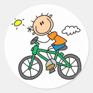 Sticker Rond Stick masculin Figure Bicycliste Tshirts et cadeau