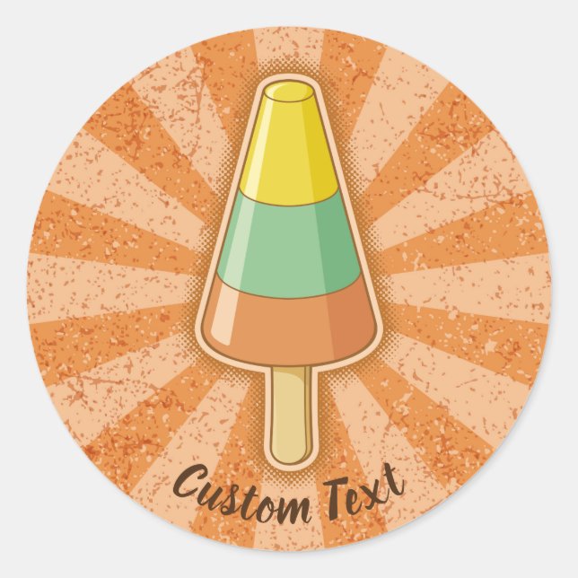Sticker Rond Stick Sorbet en forme de cône (Devant)
