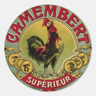 Sticker Rond Stick vintage French Rooster Farm et Fromage