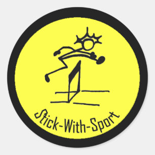 Sticker Rond Stick With Sport Hurdler Choisissez votre couleur