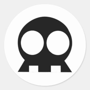 Sticker Rond StickEms de clé de crâne noir