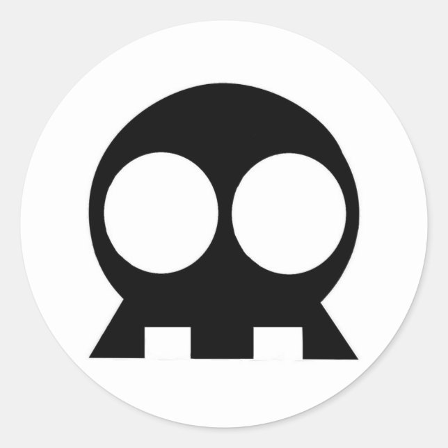 Sticker Rond StickEms de clé de crâne noir (Devant)