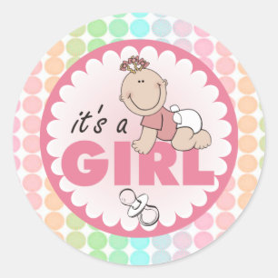 Sticker Rond Sticker/C'est une fille