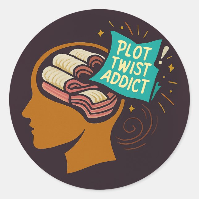 Sticker Rond "Sticker de livre soufflant d'esprit - Twist litté (Devant)