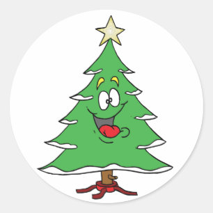 STICKER ROND *STICKER DE NOËL* AVEC **PERSONNE D'ARBRE DE NOËL*