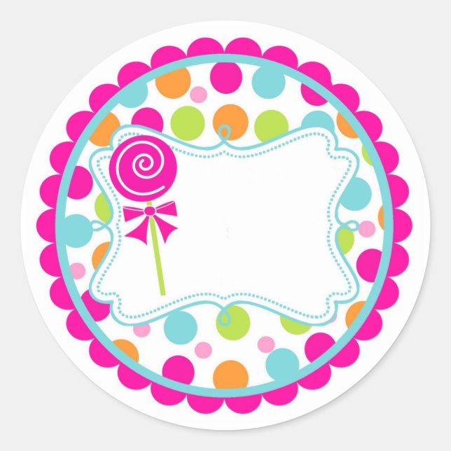 Sticker Rond Sticker/Lollipop et points (Devant)