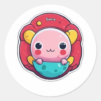 Sticker Rond "Sticker minimaliste contre le cancer de la carica