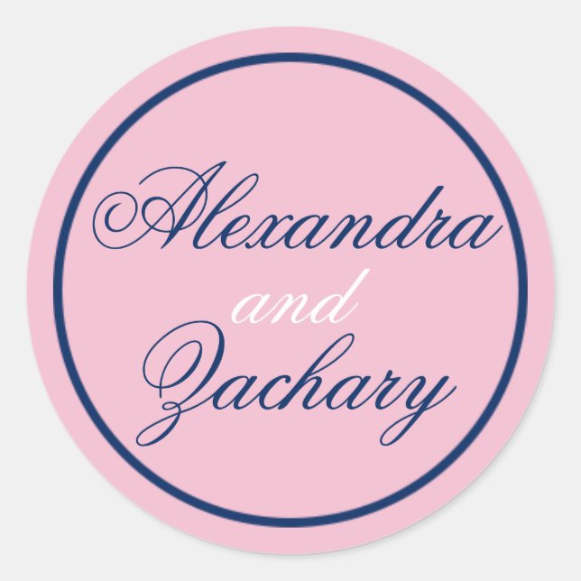 Sticker Rond Sticker-Sac de mariage couple/Sac de bienvenue-Mar (Devant)