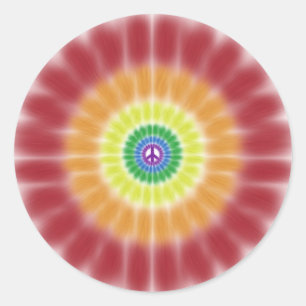 Sticker Rond Sticker, Tie Dye Arc-en-Ciel - Explosion