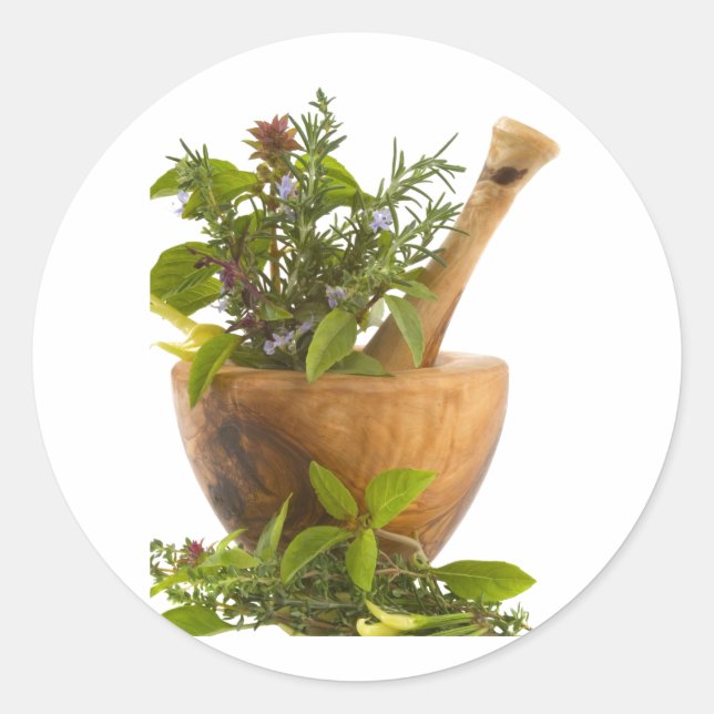 Sticker Rond Stickers—Herbes (Devant)