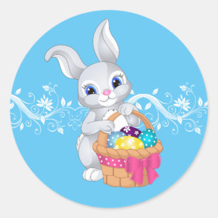 Sticker Rond Stickers-Lapin de Pâques