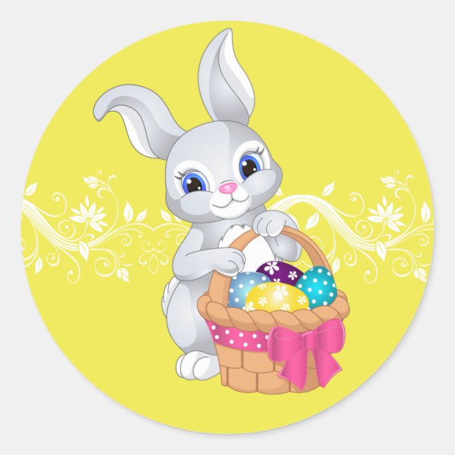 Sticker Rond Stickers-Lapin de Pâques (Devant)