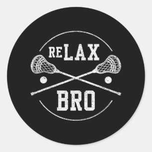 Sticker Rond Sticks Bro Lax - Retro Vintage Funny Lcross