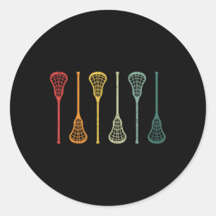 Sticker Rond Sticks de crosse vintage Drôle Joueur de crosse Ho